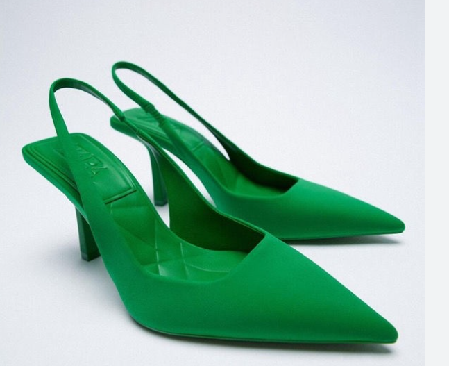 Green Zara heels