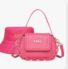 ZARA PATENT Pink LEATHER Bag