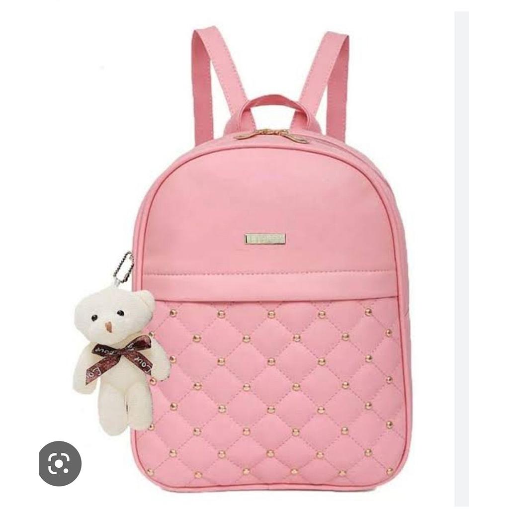 ZARA Leather Pink Colour Girls School Bag